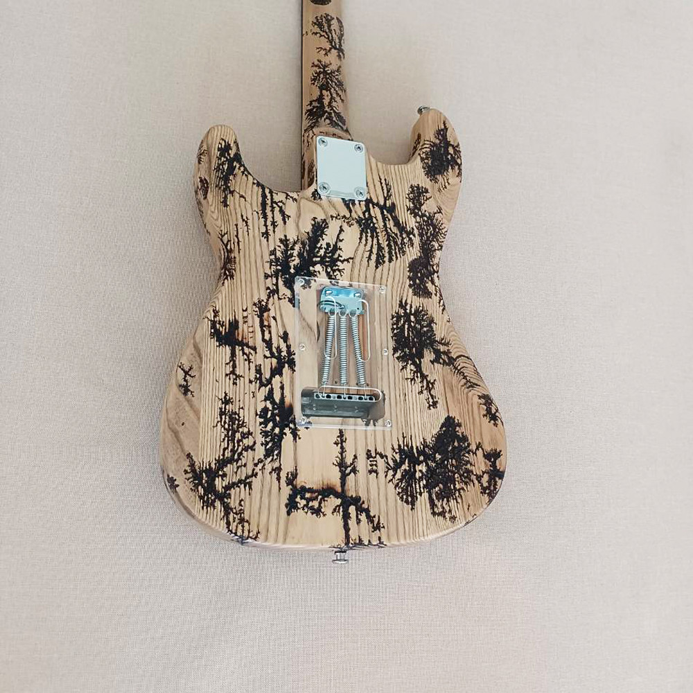 6 String Ash Lightning Struck Wood Electric Guitar