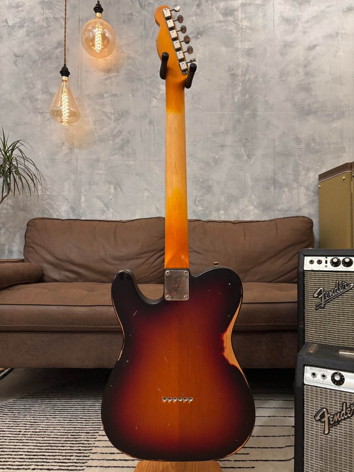 Fender Telecaster 1963 Glas Custom 3-Tone Sunburst Relic 7.8lbs w/ Fender Tweed