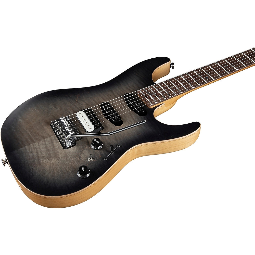 Ibanez Tom Quayle Signature 6str Electric Guitar Charcoal Black Burst Flat