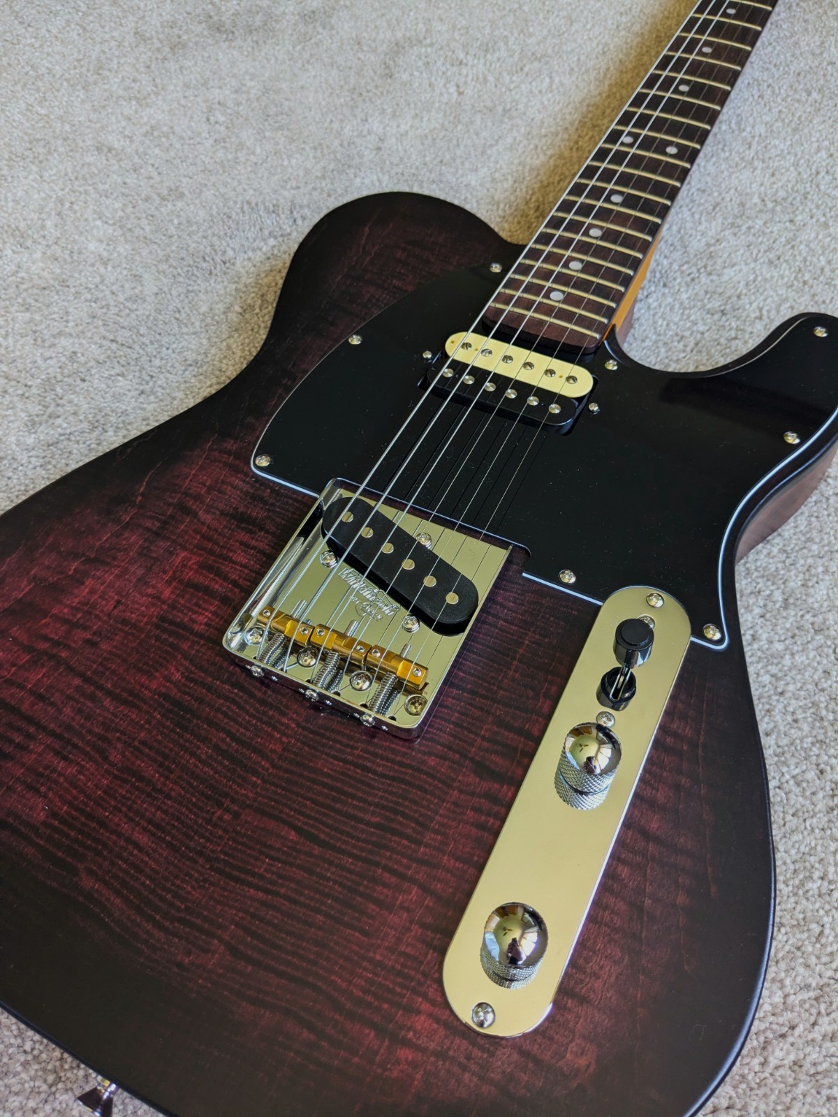 Handmade RD Custom Telecaster 1/4″ Flame Maple Top, Basswood body, made in USA
