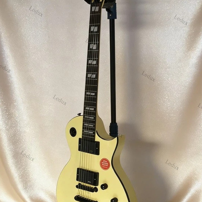 Custom Cream EC-1000 Electric Guitar Active H-H Pickup Solid Body Fixed Bridge