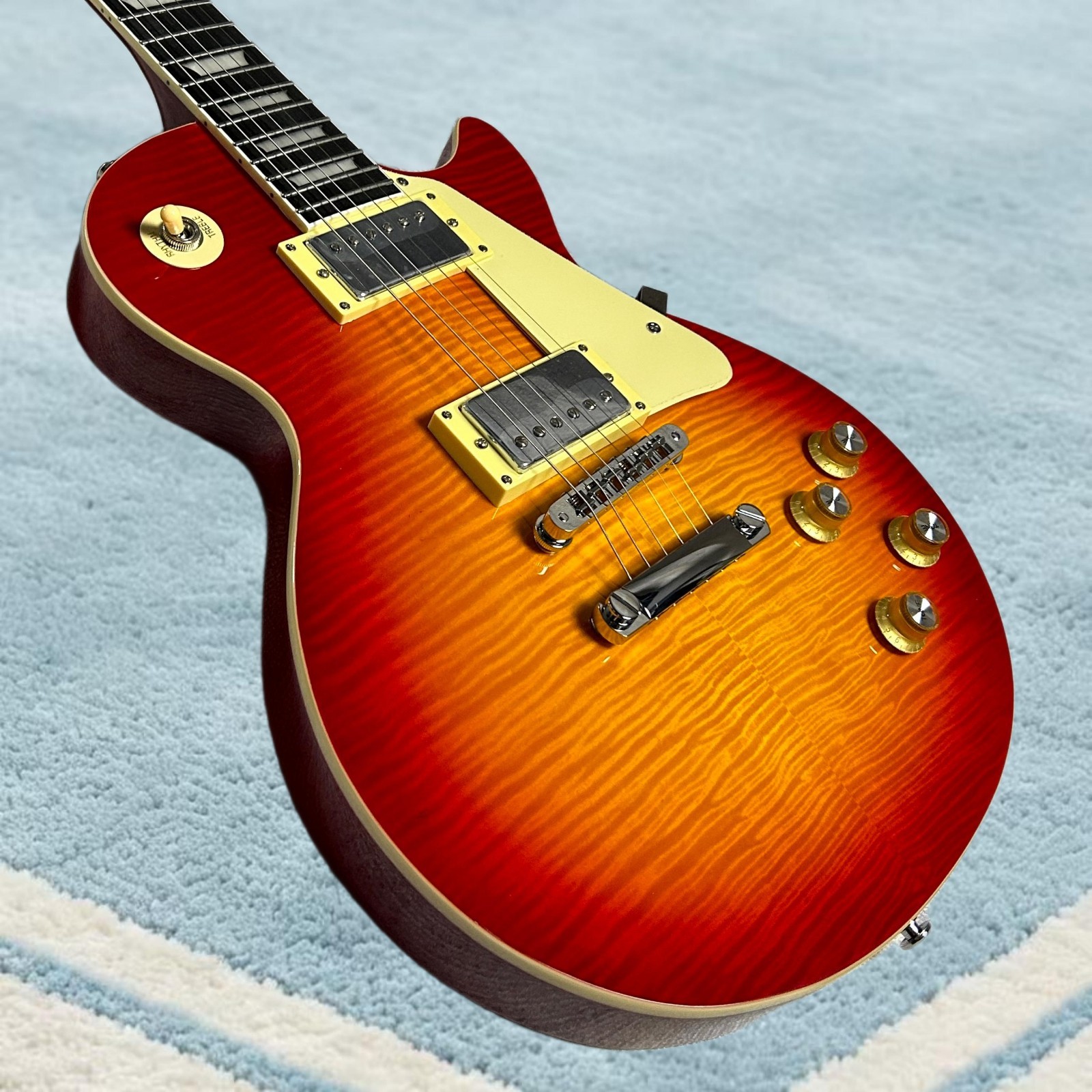 Standard Electric Guitar Mahogany Body Cherry Sunburst Color Flame Maple Top