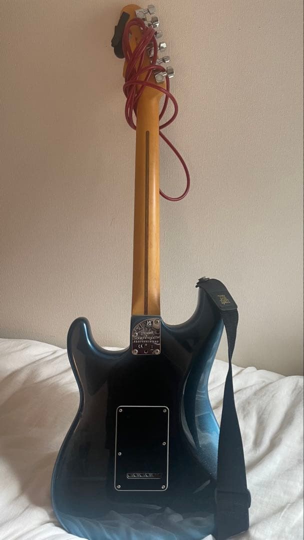 Fender Stratocaster Electric Guitar Metallic Blue Black Pickguard Used
