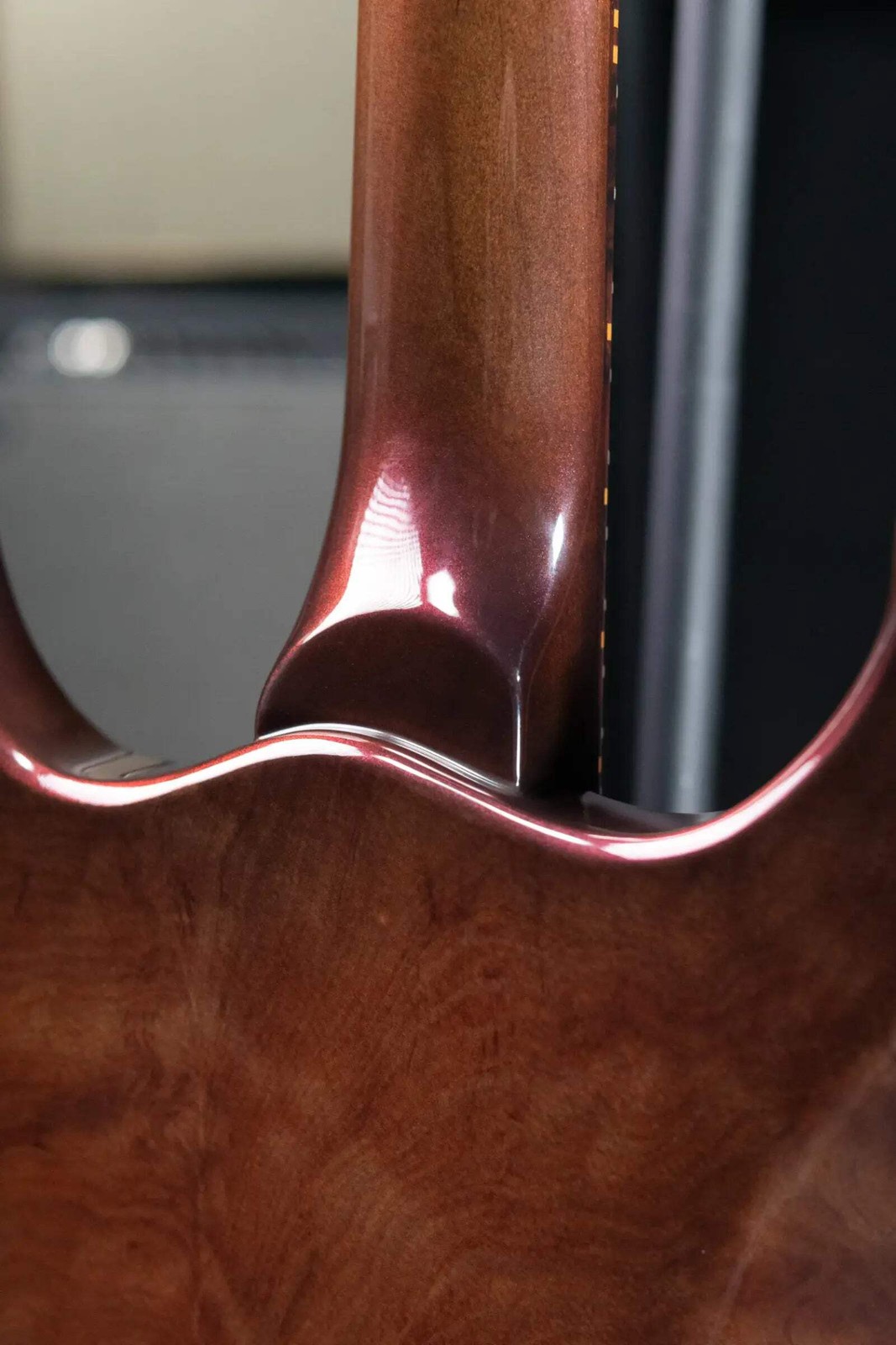 Dunable Custom Gnarwhal 9-String 1-Piece Curly Redwood Electric Guitar – Charcoa