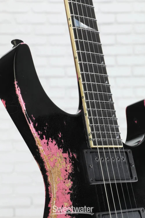 Jackson USA Tangent Series Soloist Electric Guitar – Black Over Platinum Pink,