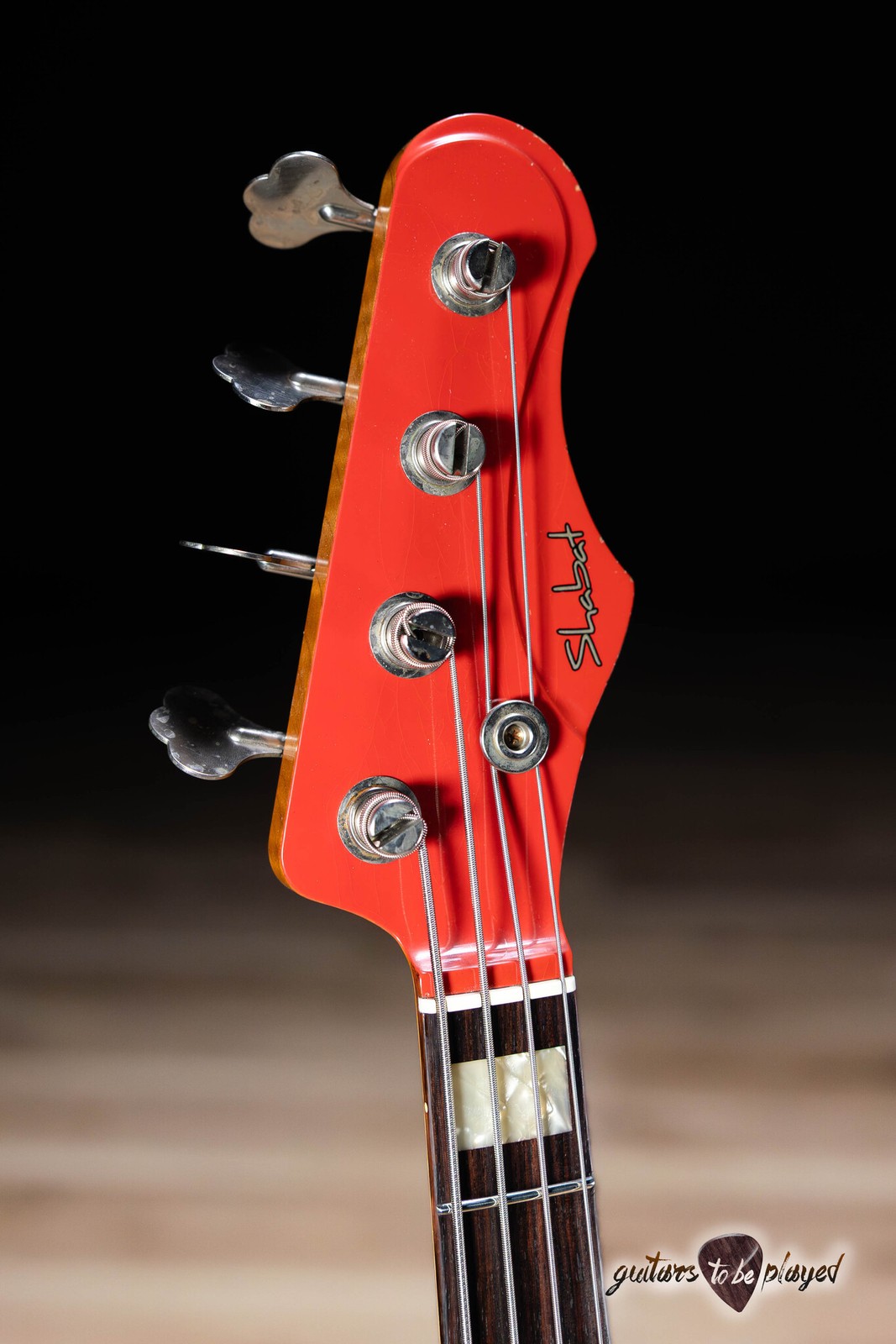 Shabat Panther P-Bass w/ Roasted Flame Maple & Rosewood – Fiesta Red over 3TSB