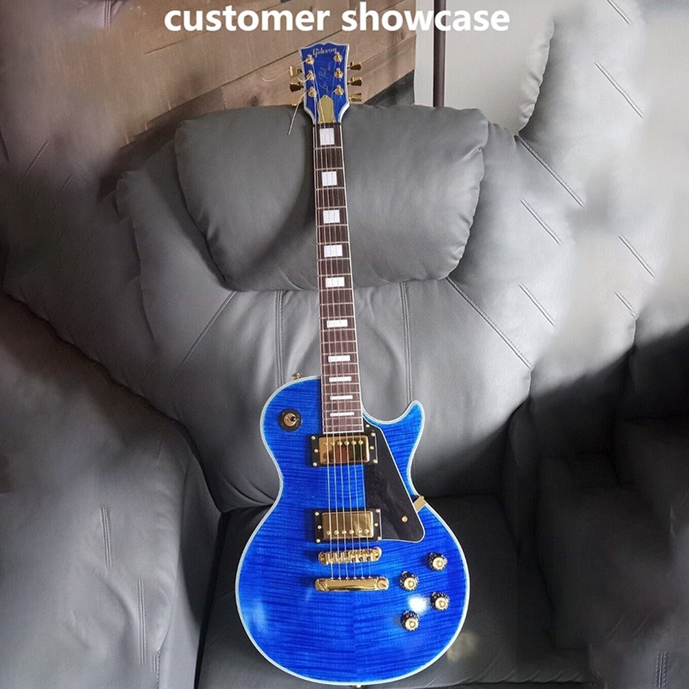 Unfinished DIY Electric Guitar Kits GD Archtop Binding Flame Maple Top FREE SHIP