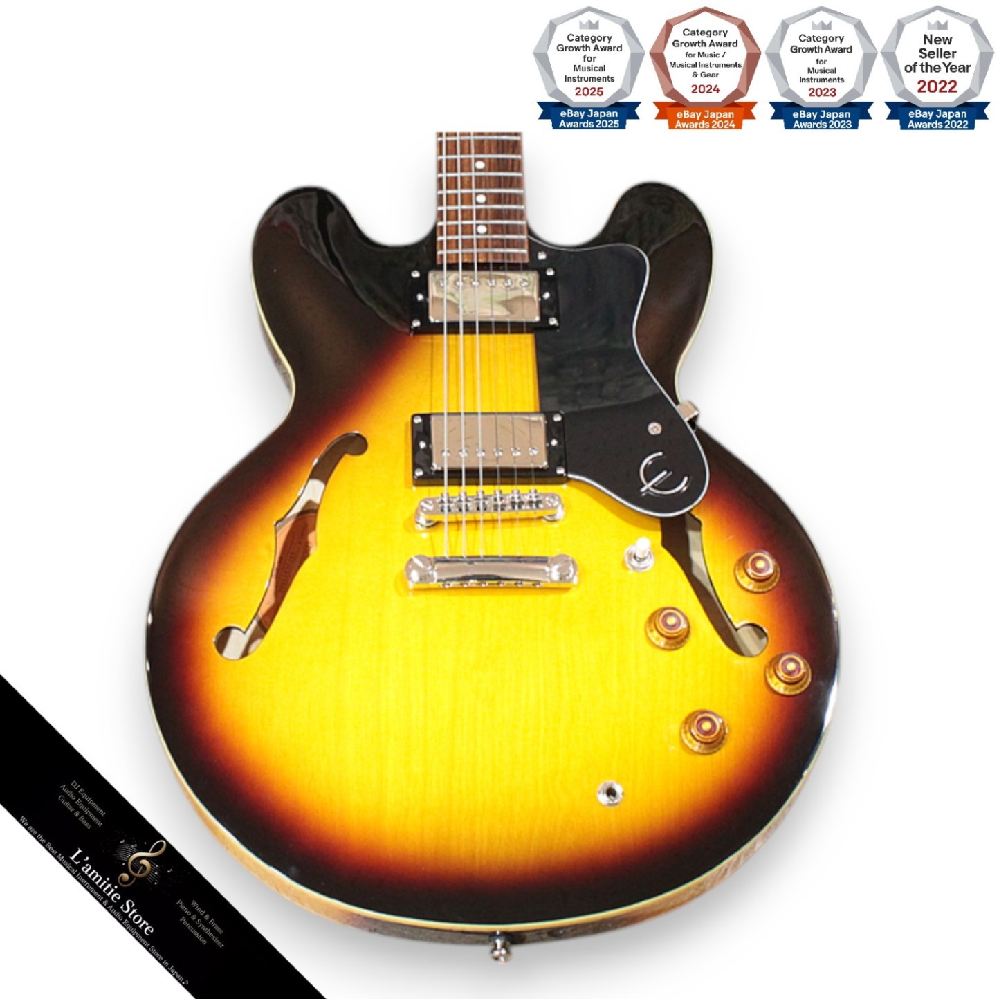 Epiphone DOT Vintage Sunburst SemiHollow Guitar China 2001