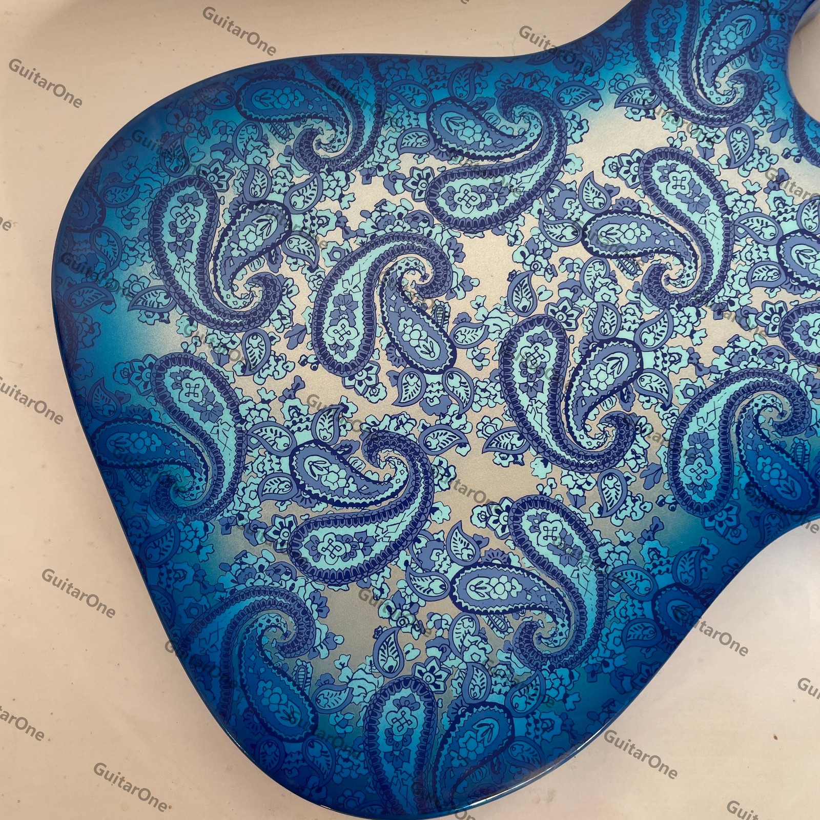 DIY Unfinished Electric Guitar Body Blue Blue Millipede Pattern Solid Ash Body