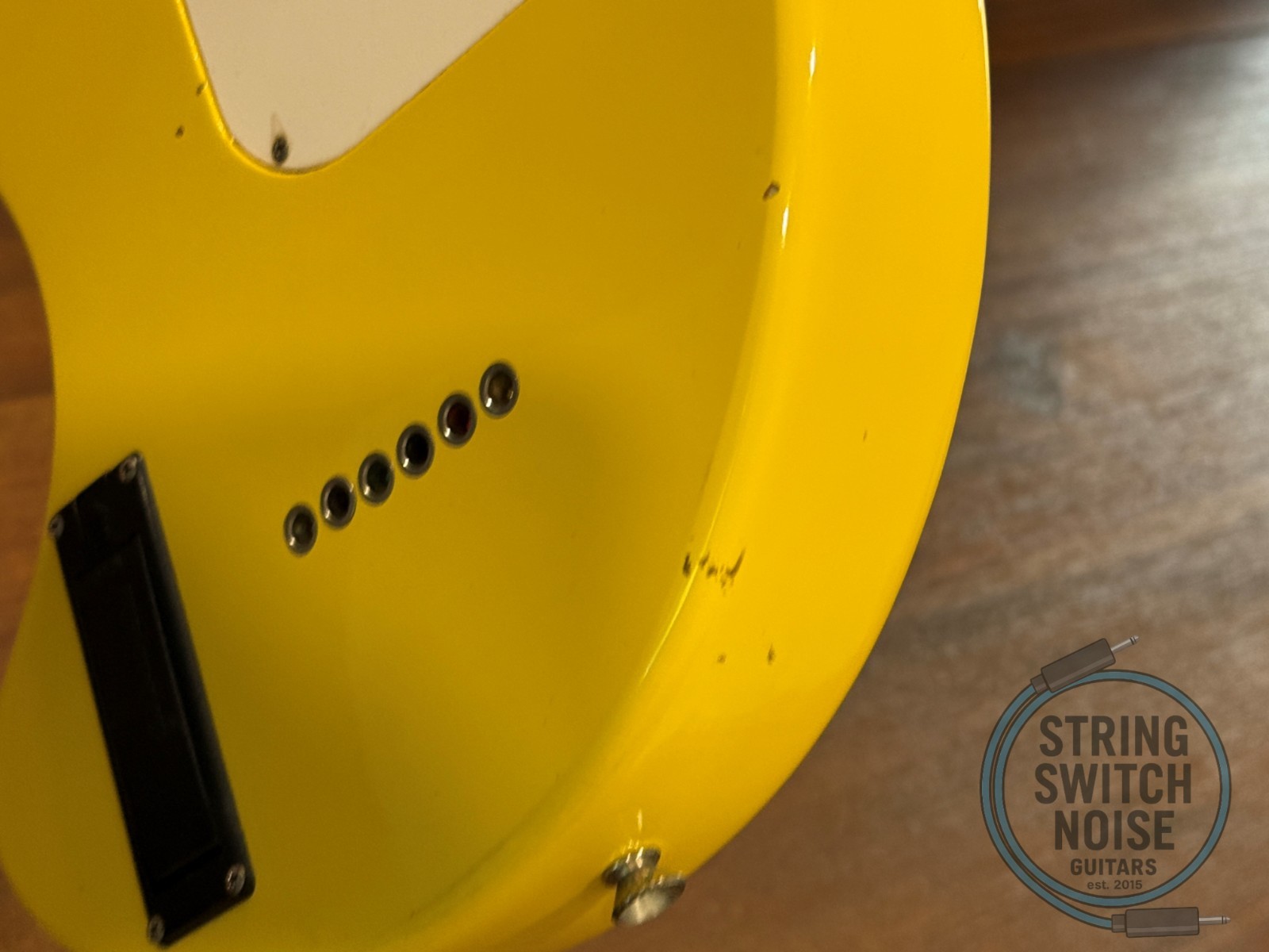Fernandes ZO-3, Graffiti Yellow, 2000s Nomad Travel Guitar, w/Onboard Speaker