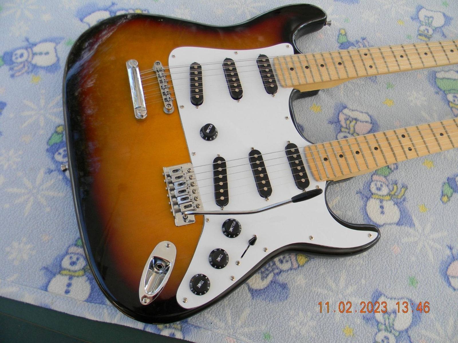 Unbranded Double Neck Electric Guitar, 6 & 12 String, Ex. Cond., Local Pickup