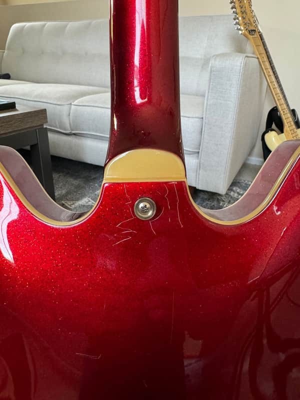 2009 Hagstrom Viking Deluxe, Red Sparkle w/Origanal Hard Case.