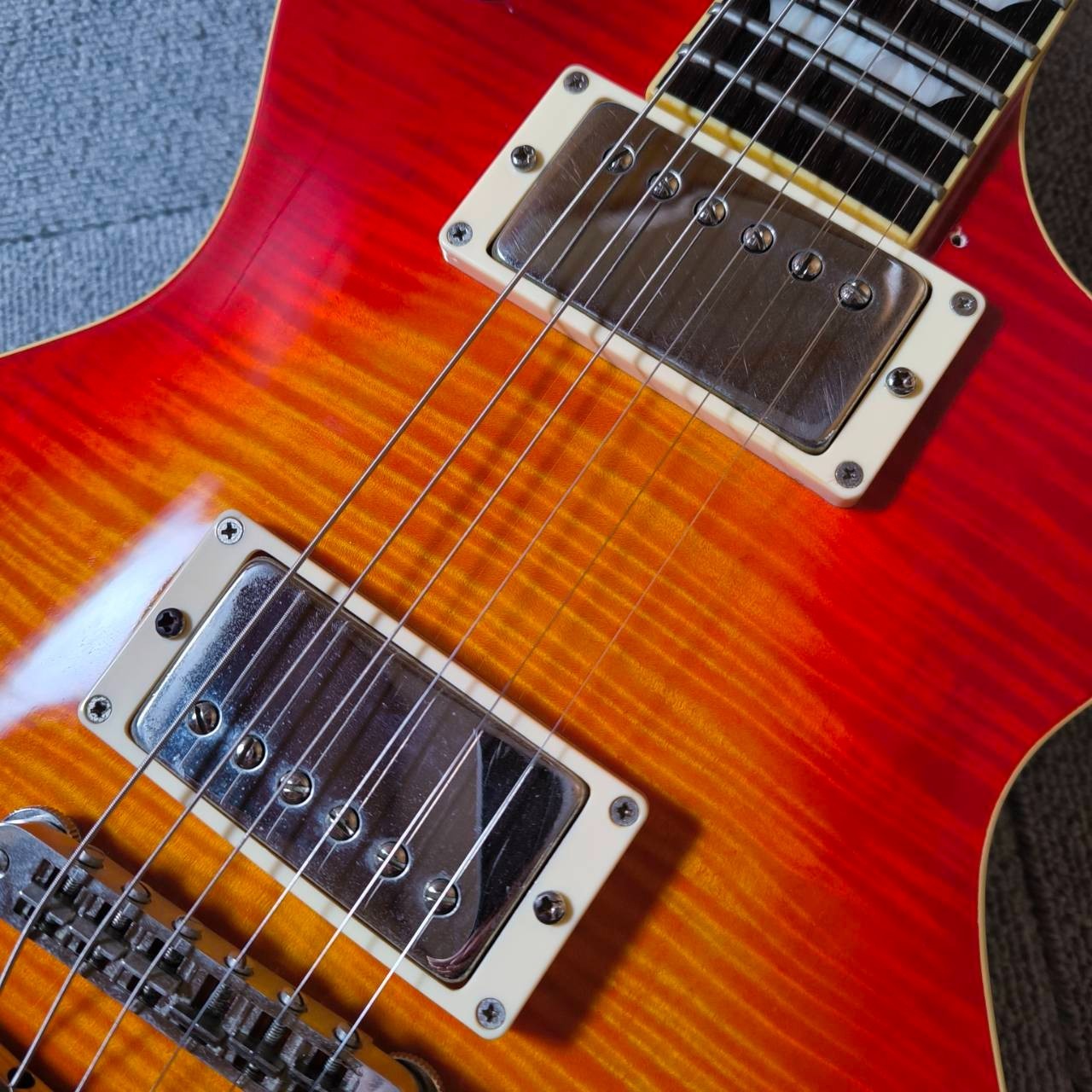 Burny Les Paul Custom Type Electric Guitar Lightning Inlay Randy Rhoads MIJ #6
