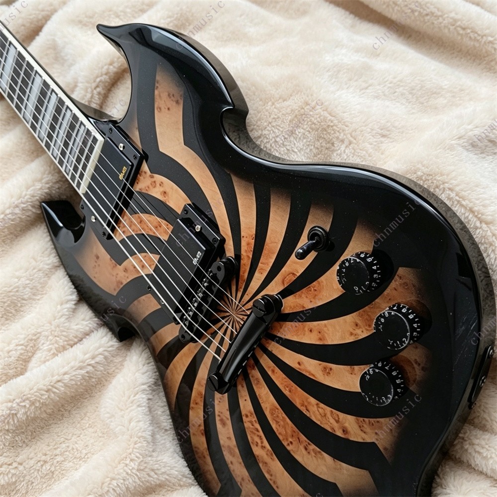 Buzzsaw Barbarian Solid Electric Guitar Stainless Rounded Fret Edge Charcoal