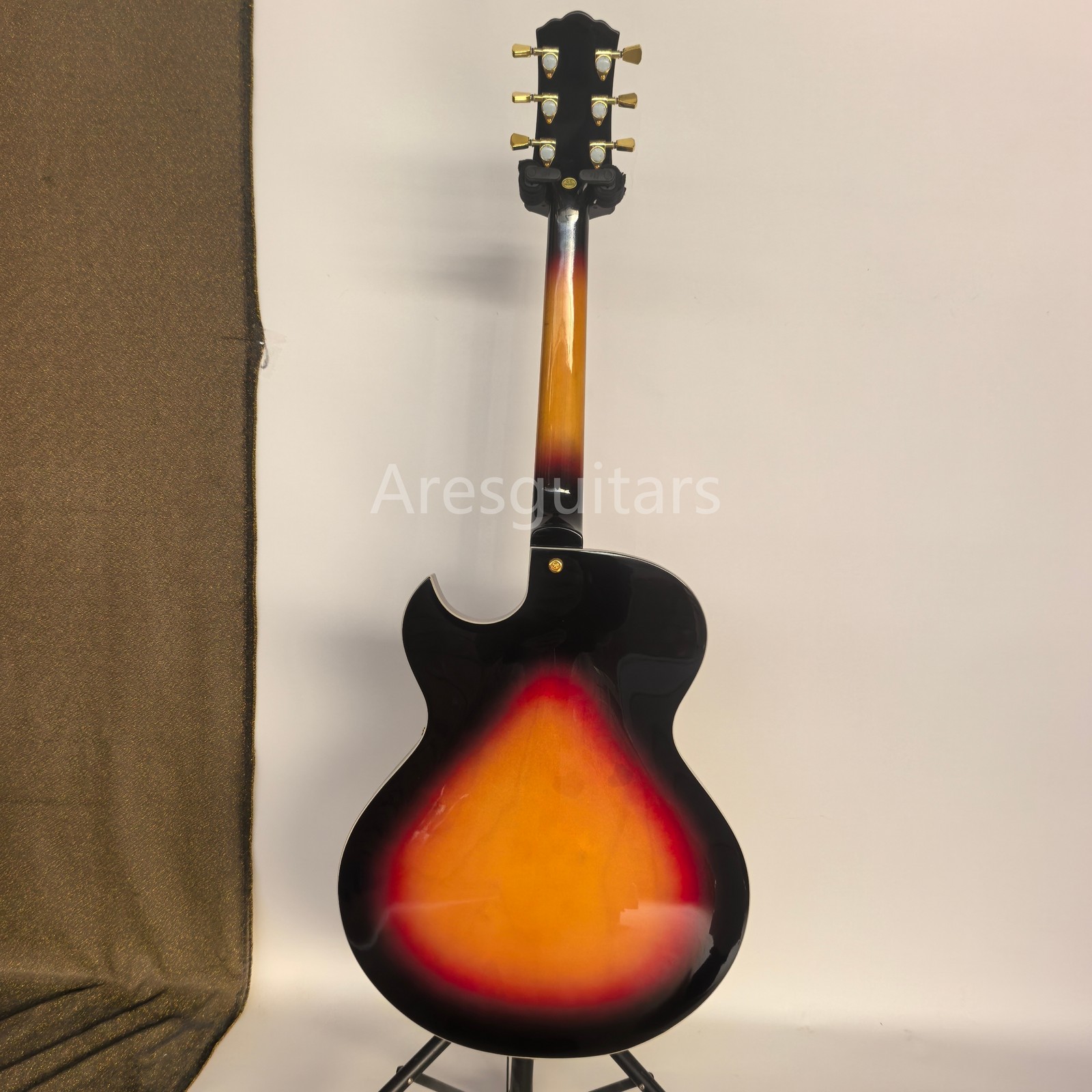 Byrdland Hollow Electric Guitar Spruce Top Bone Nut HH Pickups 596mm Sunburst