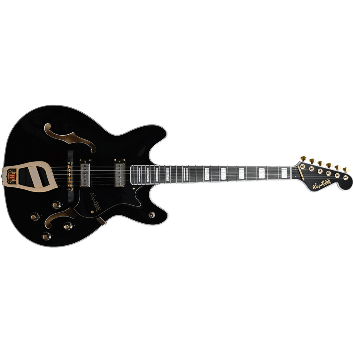 Hagstrom ’67 Viking II Hollow-Body Guitar, Resinator Fretboard, Black Gloss