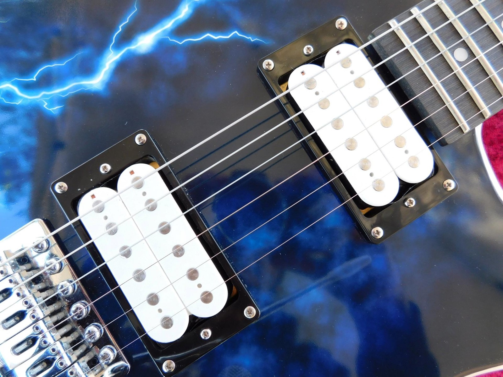 Unbranded “Custom Shack ” Strat, White Squier Humbuckers, Capacitor Upgrade