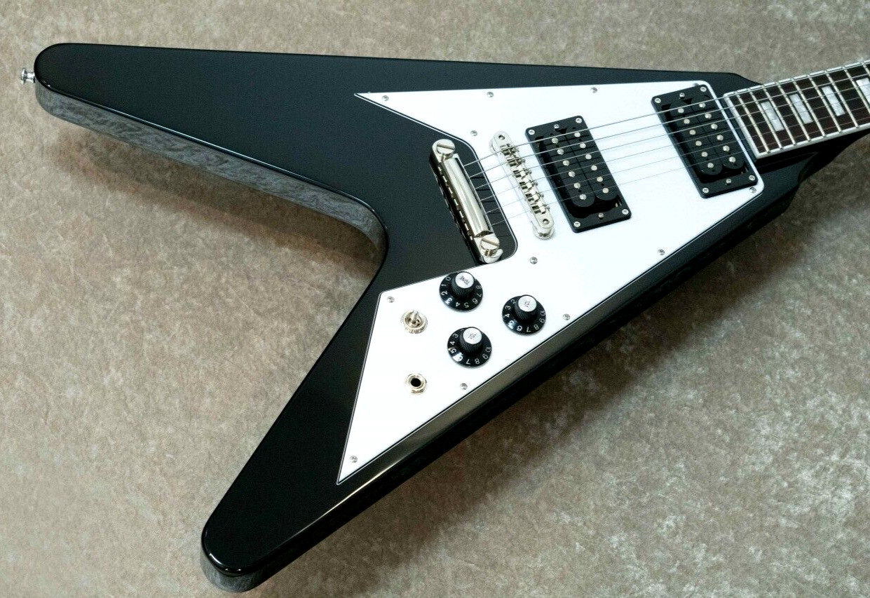 EDWARDS E-FV-LTD Flying V type Black Electric Guitar From Japan