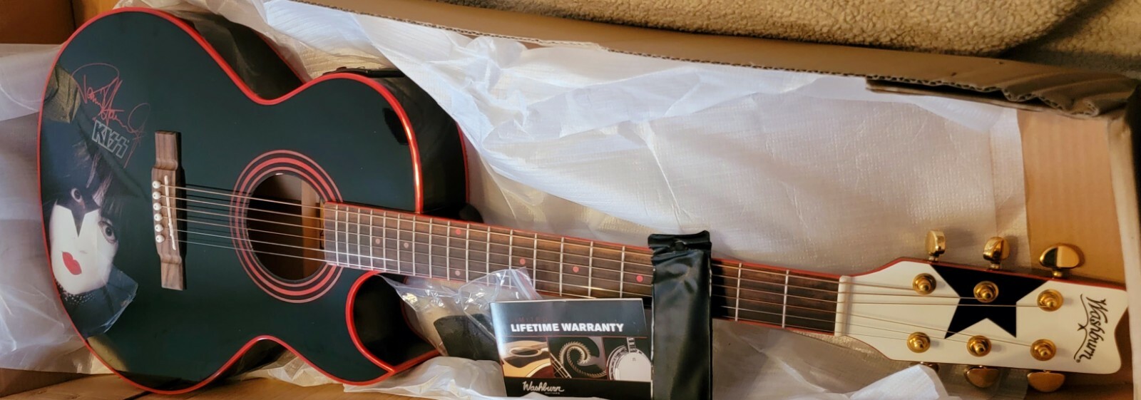 KISS Paul Stanley Signature Acoustic/Electric Guitar washburn ps11e COMPLETE