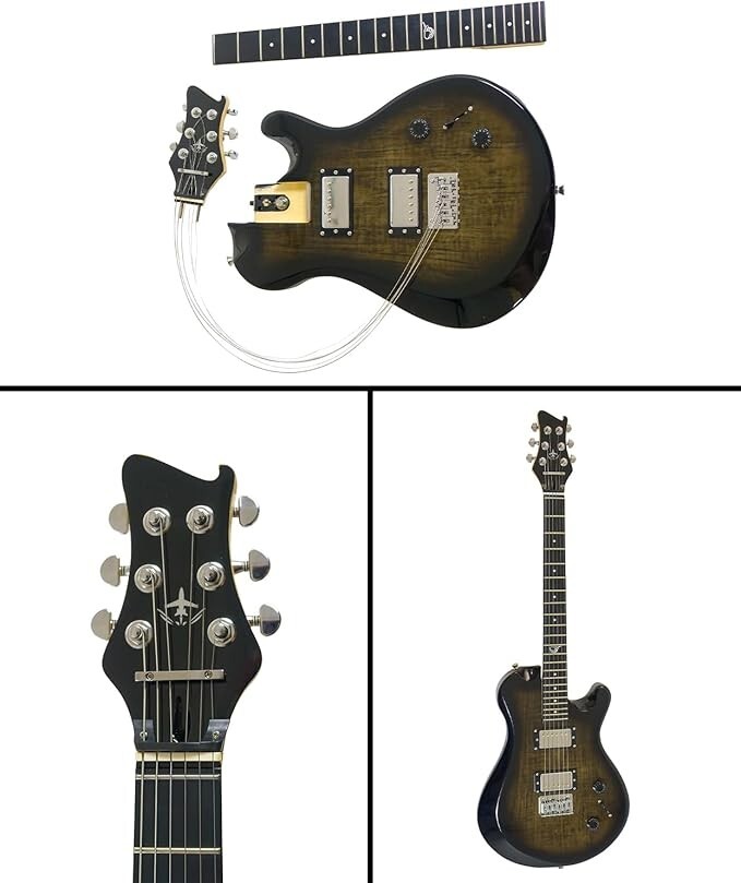 Journey Instruments – OE990BK Black Overhead Collapsible Electric Travel Guitar