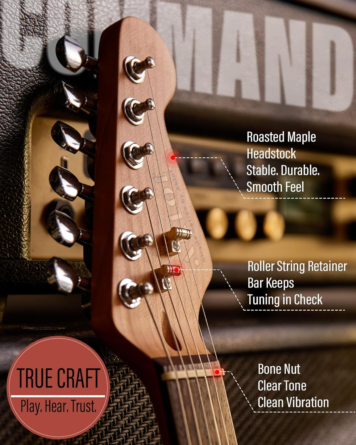 Stryde Electric Guitar with Coil-Split: Roasted Maple Neck, Flame Maple Graphic
