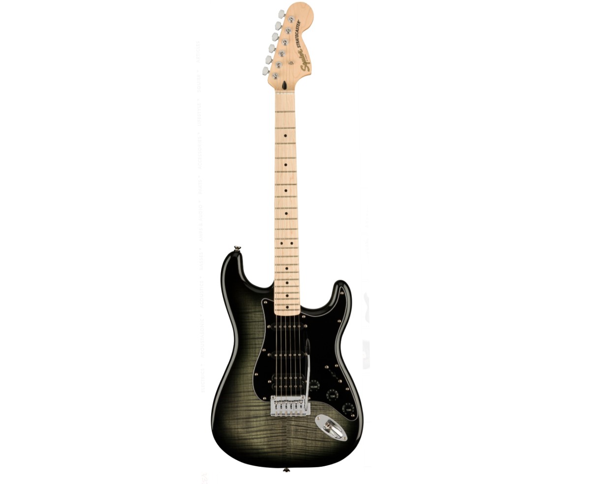 Used Squier Affinity Series Stratocaster FMT HSS – Black Burst w/ Maple FB