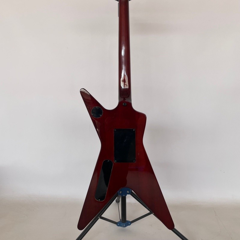 ML 79 Darrell Blue Lightning Electric Guitar HH Pickups Brown Rounded fret Edge