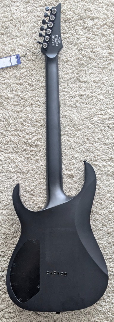 Ibanez RGRTBB21BKF Baritone Electric Guitar, Ebony Fretboard, Flat Black Finish