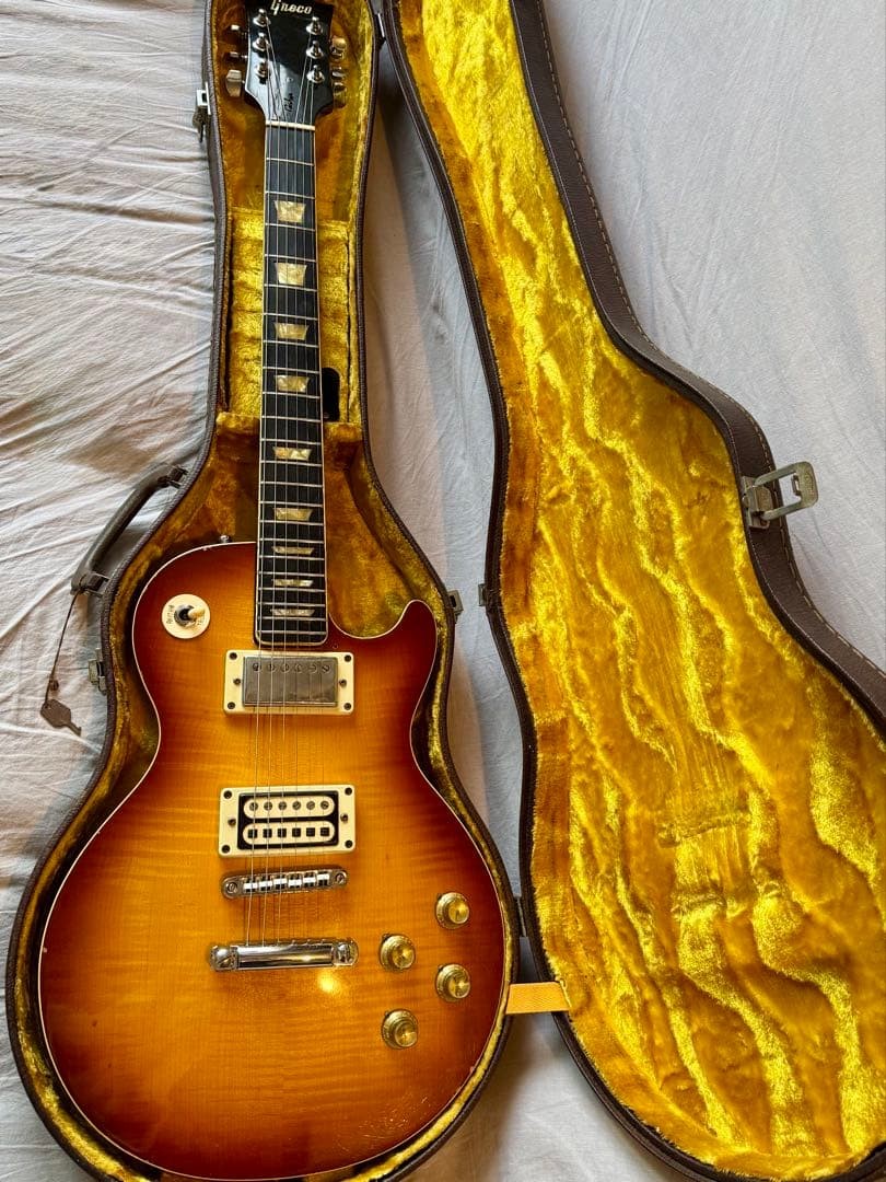Greco EG-420Y Les Paul Flame Top Vintage Electric Guitar Hard Case MIJ Japan