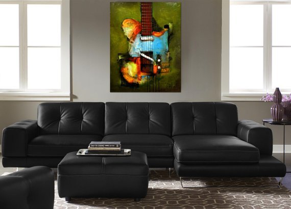 Telecaster Custom Shop – ART – Modern ORIGINAL Painting by SLazo – 30×40