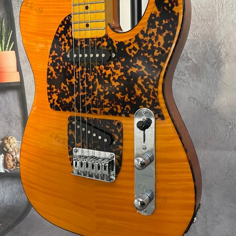 Electric Guitar Flame Maple Top Basswood Body Custom Binding Chrome FreeShipping