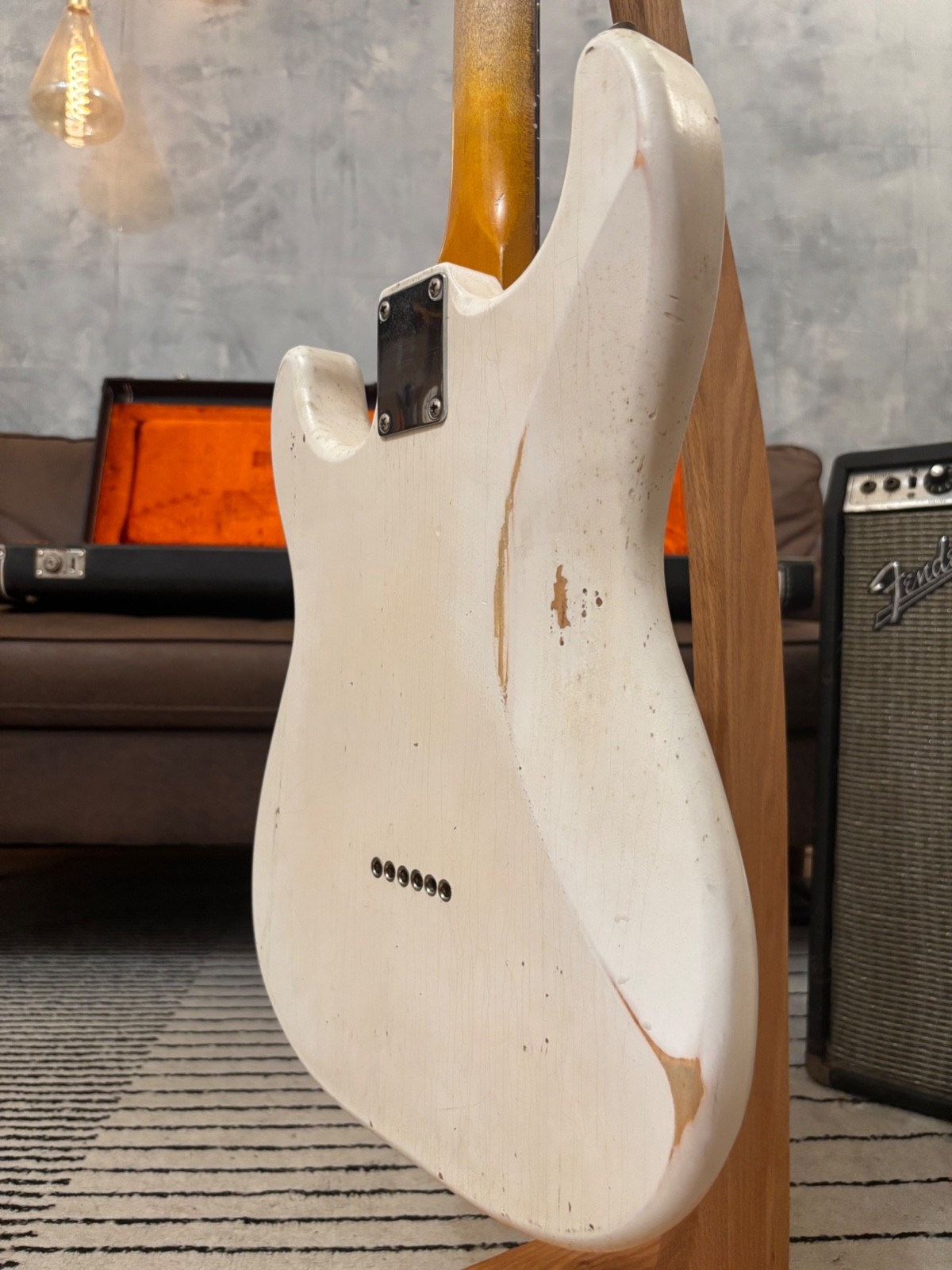 Fender Stratocaster GLAS Custom 1963 Vintage White Heavy Relic Hardtail Feather