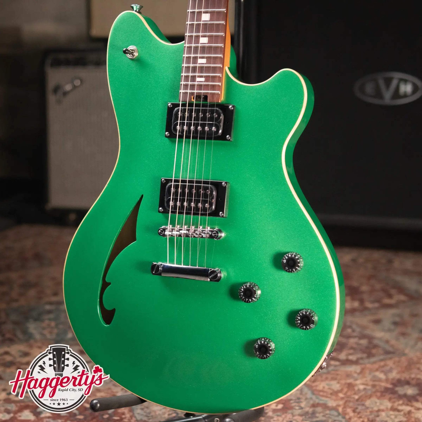 EVH SA-126 Standard Semi-Hollowbody Electric Guitar – Pelham Green