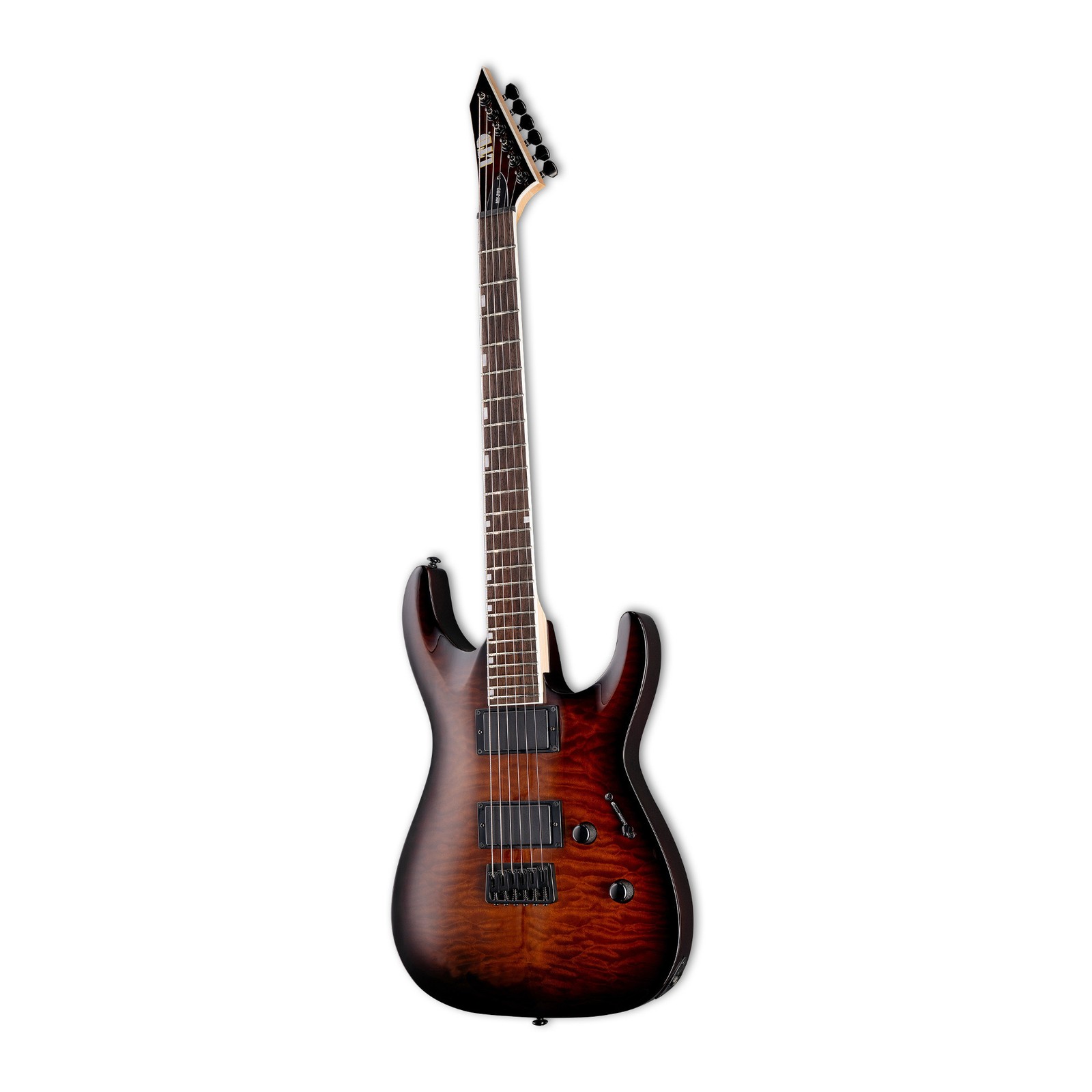 ESP LTD MH-200HT QM Electric Guitar with Quilted Maple Top (Dark Brown Sunburst)