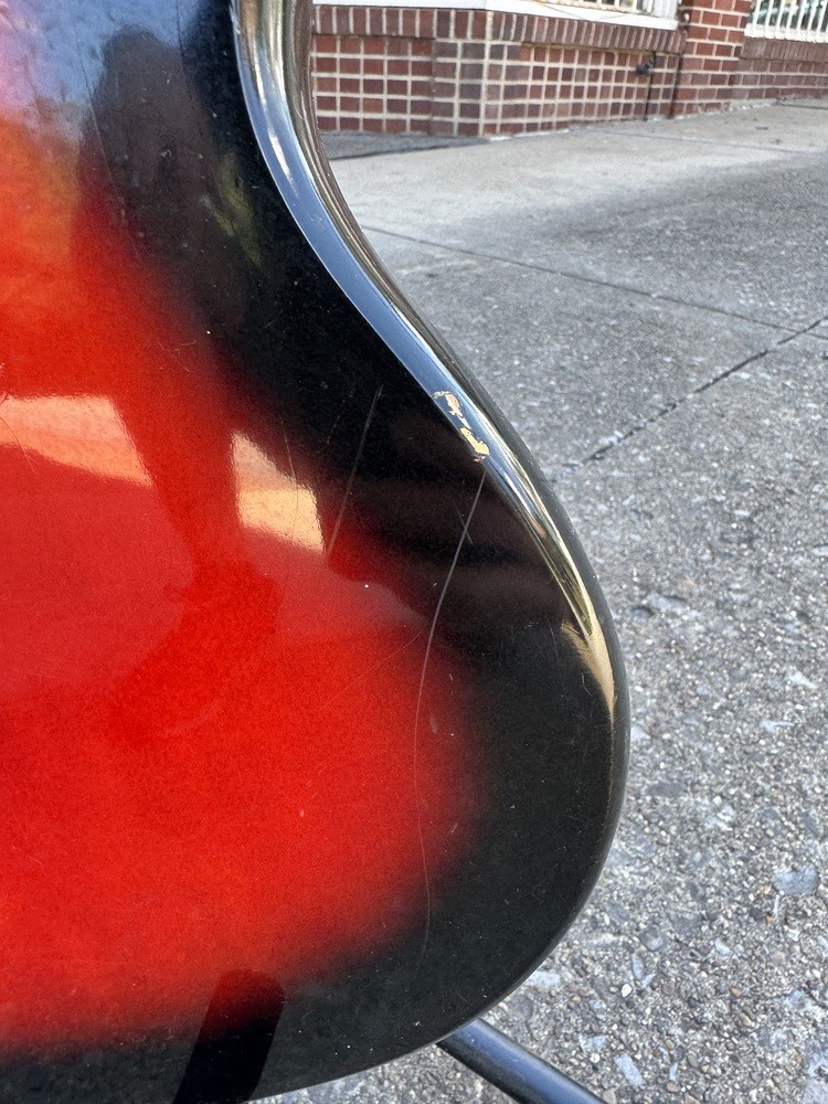 1966 USA Made Silvertone 1478 Silhouette Red Burst electric guitar