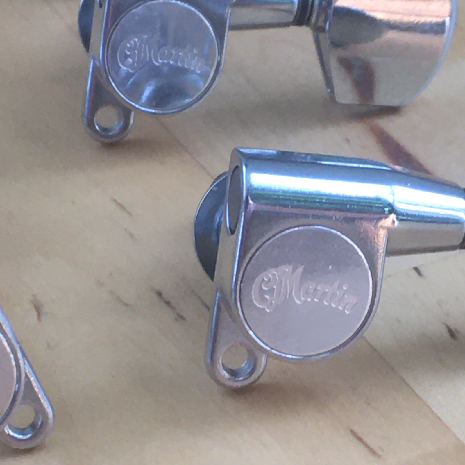 6 Genuine “Martin” Logo Acoustic Guitar Bolt On Chrome Tuners D35 HD28 Low Tab