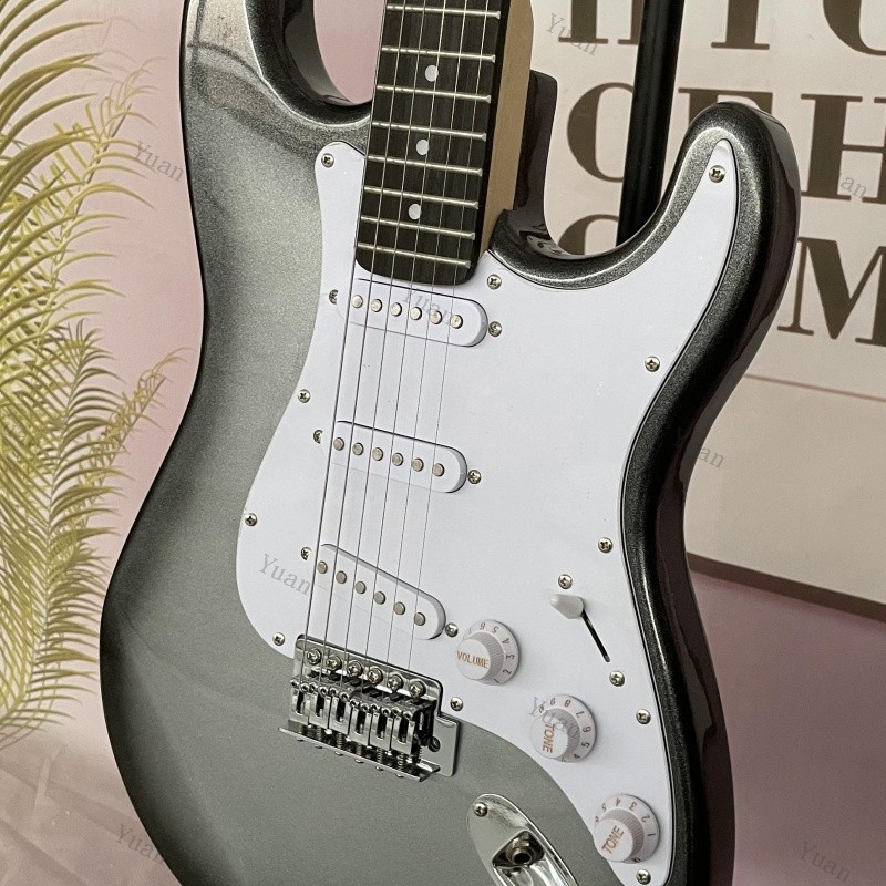 Solid Paulownia Body Electric Guitar SSS Pickups Tremolo Bridge White Pickguard