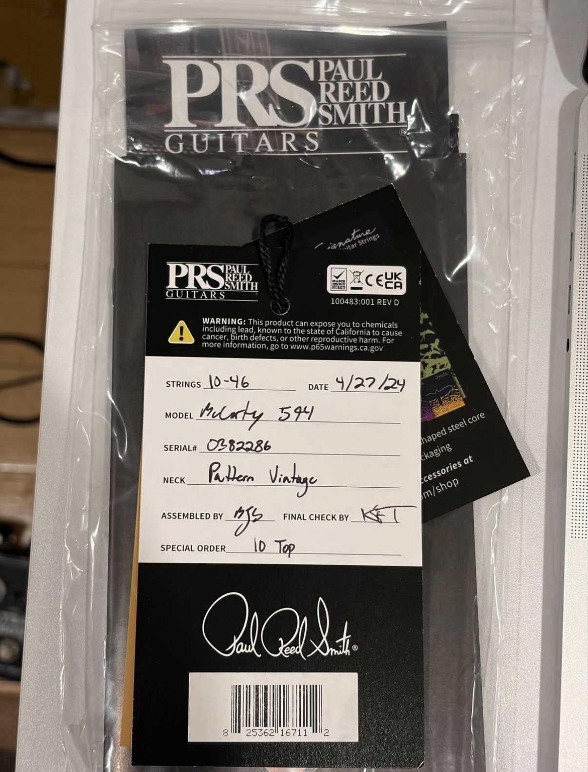 PRS McCarty 594 10-top – Dark cherry burst – It’s like an open-box item.