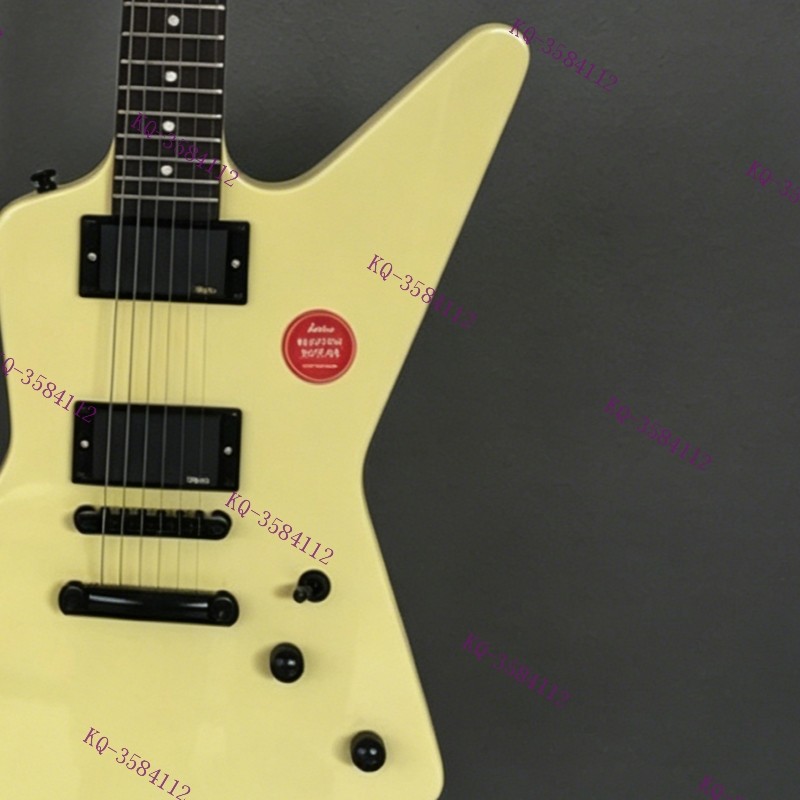 Solid Electric Guitar Stainless Rounded Fret Edge Black Part Cream Free Shipping