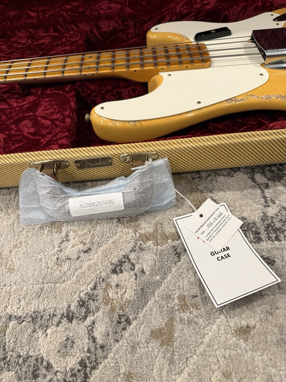 2023 Fender Custom Shop ’55 Precision Bass Heavy Relic in Nocaster Blonde