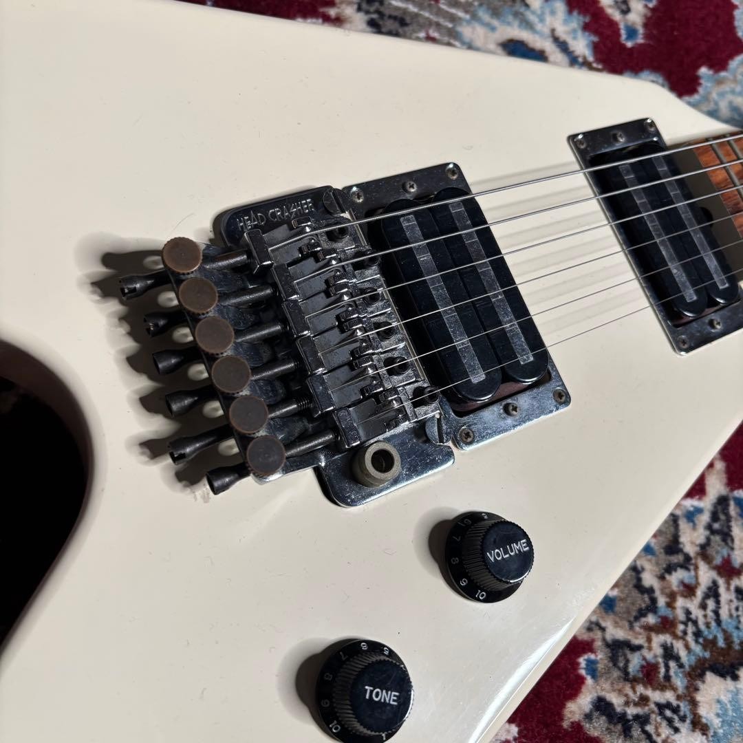 FERNANDES BSV-70 Flying V Electric Guitar 1980s Vintage White Rare Japan