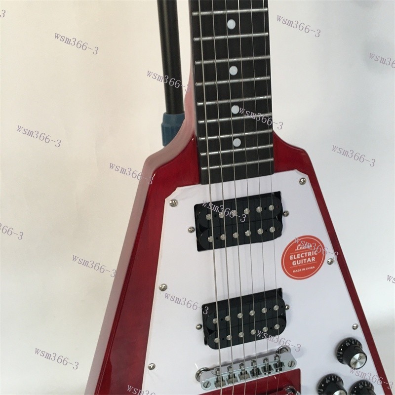 Ledux Solid Electric Guitar Stainless Rounded Fret Edge Cherry Red Free Shipping