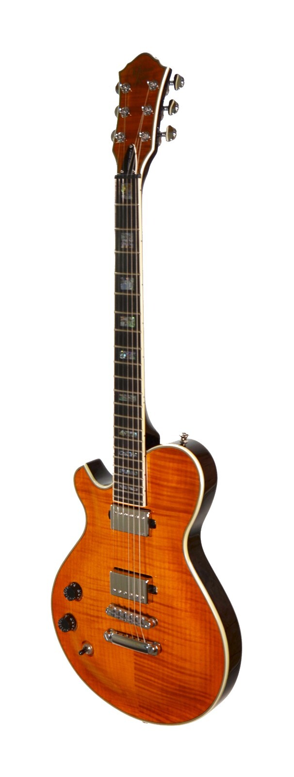 Michael Kelly – Patriot Custom Left Handed Electric Guitar – Trans Amber w/ OHSC