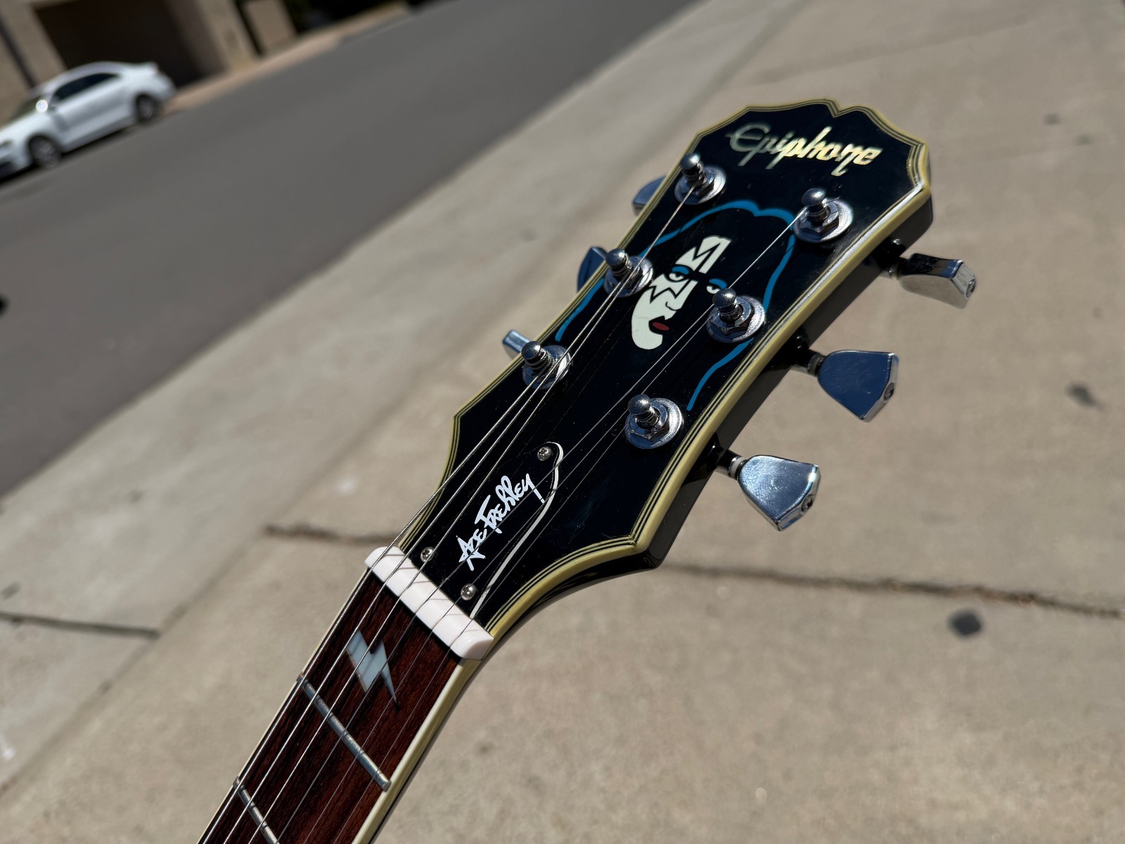 2000 Epiphone Ace Frehley Signature Les Paul Custom Black Burst -w/ VIDEO