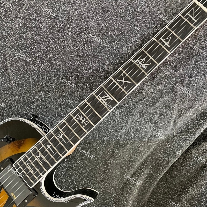 Ledux OG Solid Electric Guitar Bone Nut Stainless Fret Water Transfer Swirl Fast