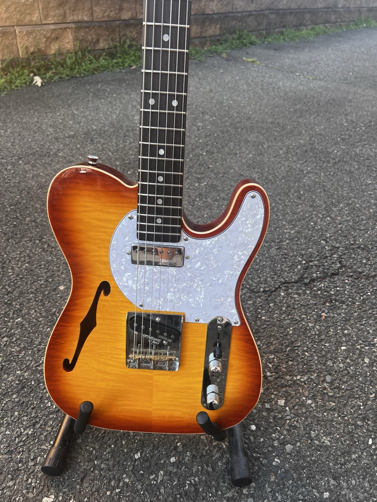 Thinline Telecaster Style Vintage V72 Relssued Custom Tl Tobacco Burst Humbucker