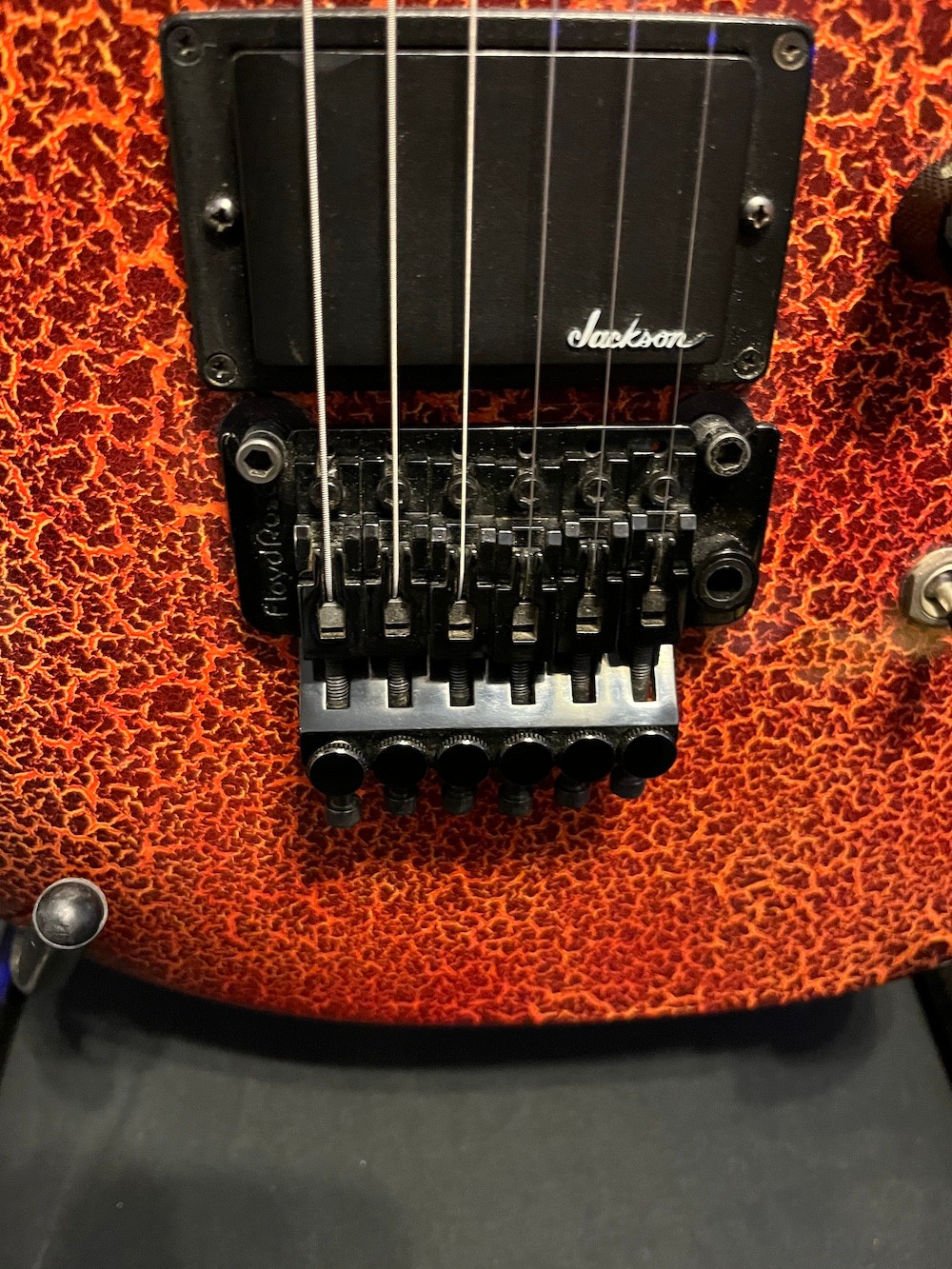 1988 Jackson USA Lava Fire Crackle Limited Edition Guitar Signed-Grover Jackson