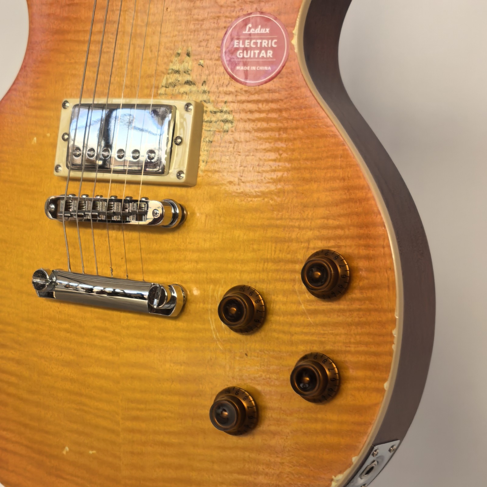 Handmade Heavry Aged Electric Guitar LP Style Mahogany Body&Neck HH Pickups