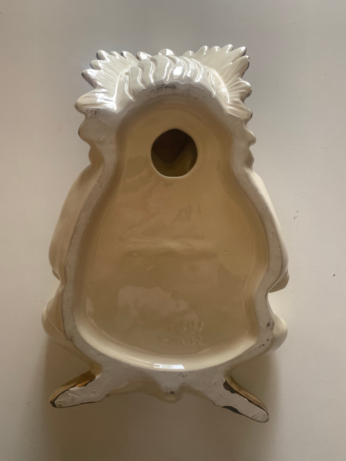 VINTAGE 11″ LARGE FIGURE CERAMIC COIN TRAY AMERICA INDIAN NATIVE MADE IN ITALY