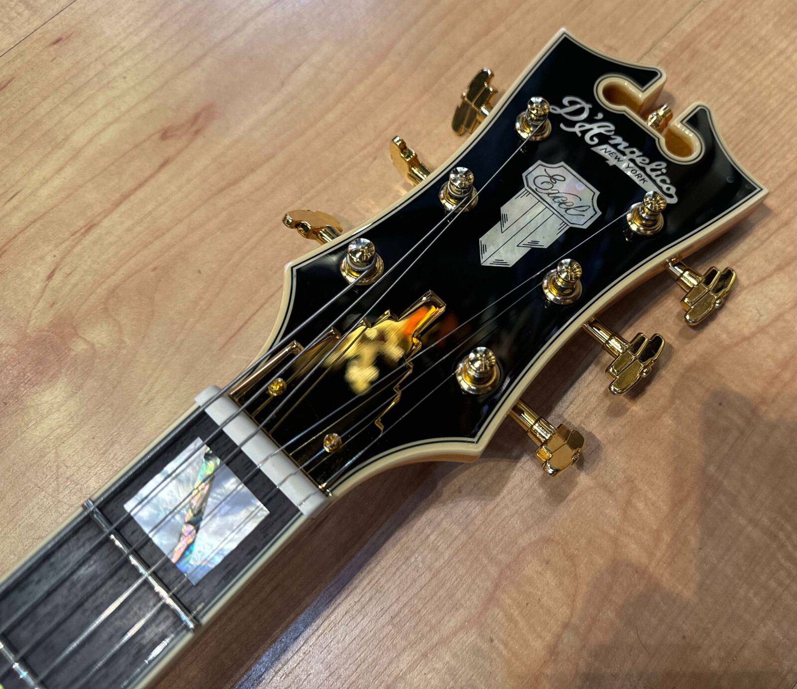 D’Angelico Excel DC Flametop Double Cut Semi-Hollow Electric Guitar Natural